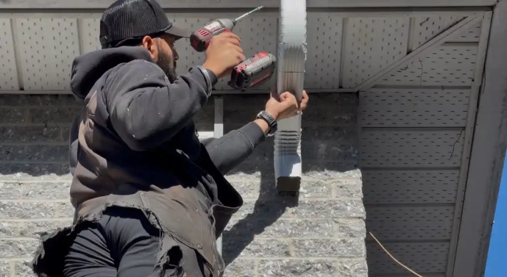 harman-installing-downspout Image